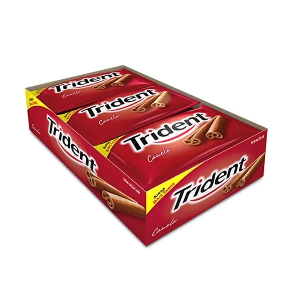 Chiclete sabor canela sem acucar trident 8g