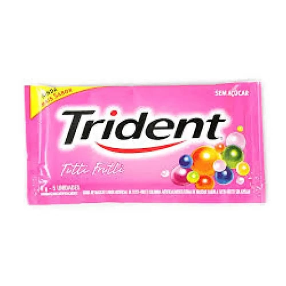 Chiclete tutti frutti sem acucar trident 8g