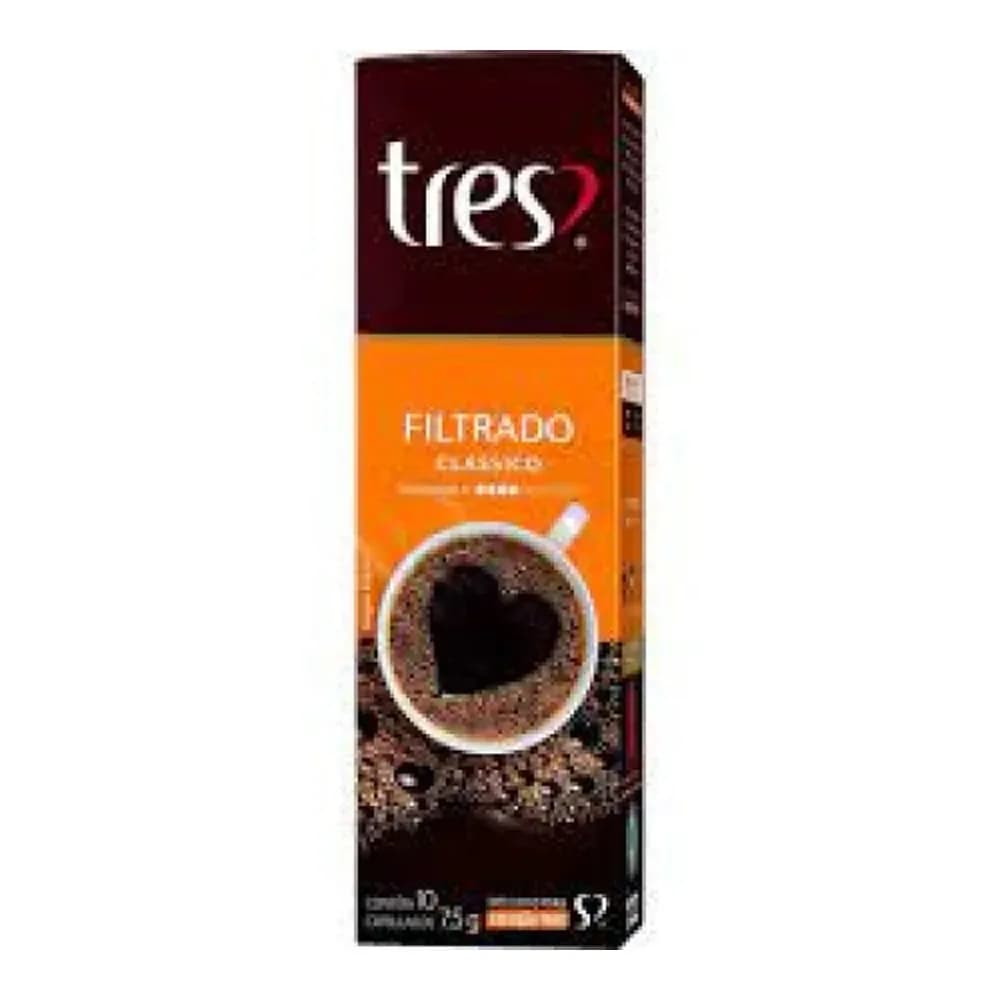 Capsula de cafe filtrado tradicional 3 coracoes 10un