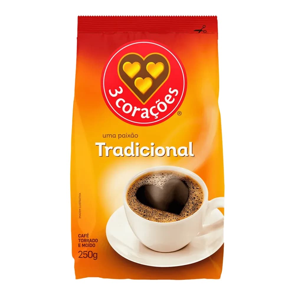Cafe torrado e moido mogiana paulista 3 coracoes 250g