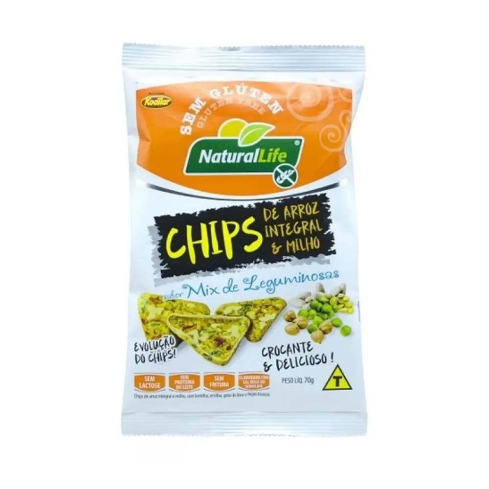 Snack de arroz integral e milho sabor presunto natural life 70g