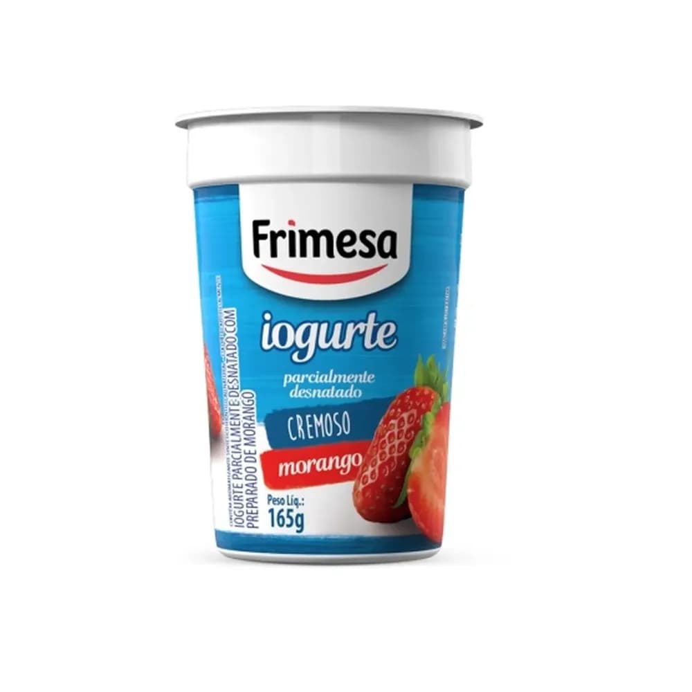 Iogurte parcialmente desnatado cremoso morango frimesa copo 165g