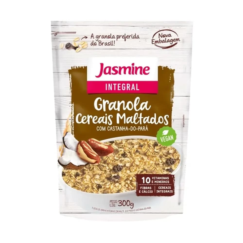 Granola jasmine cereais maltados com castanha do para 250g