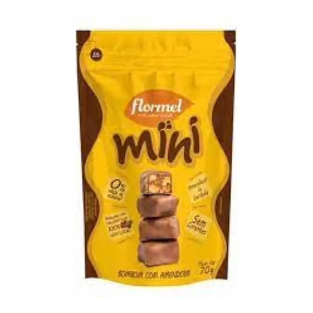 Mini bombom com amendoim (sem acucar e sem gluten) flormel 60g