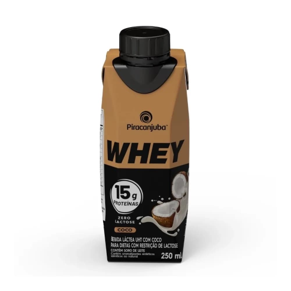 Bebida lactea uht coco zero lactose whey piracanjuba 250ml