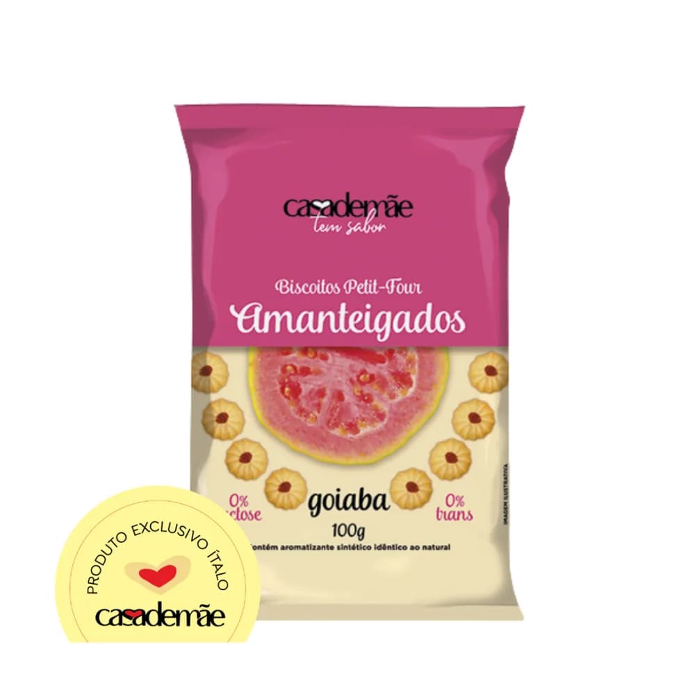 Biscoito petit-four amanteigado goiaba casa de mae 100g