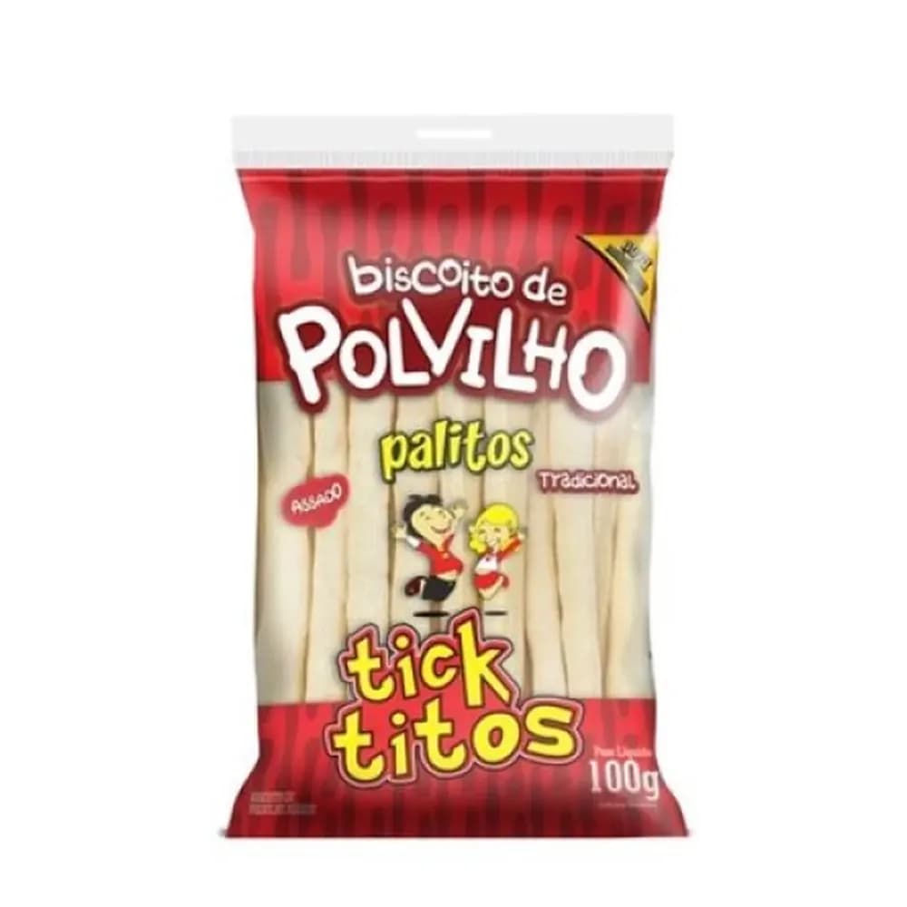 Biscoito de polvilho palito tradicional tick titos 100g
