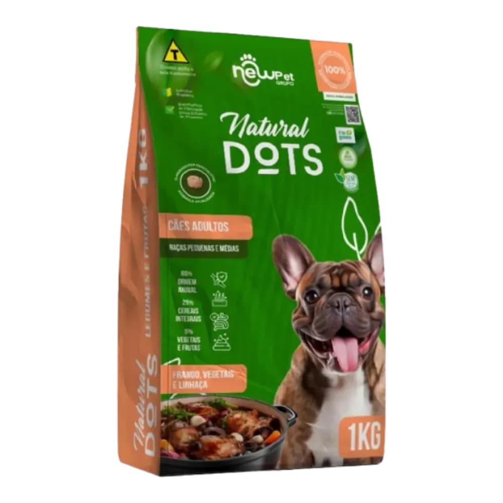 Ração 1kg caes natural dots prem.esp.adulto