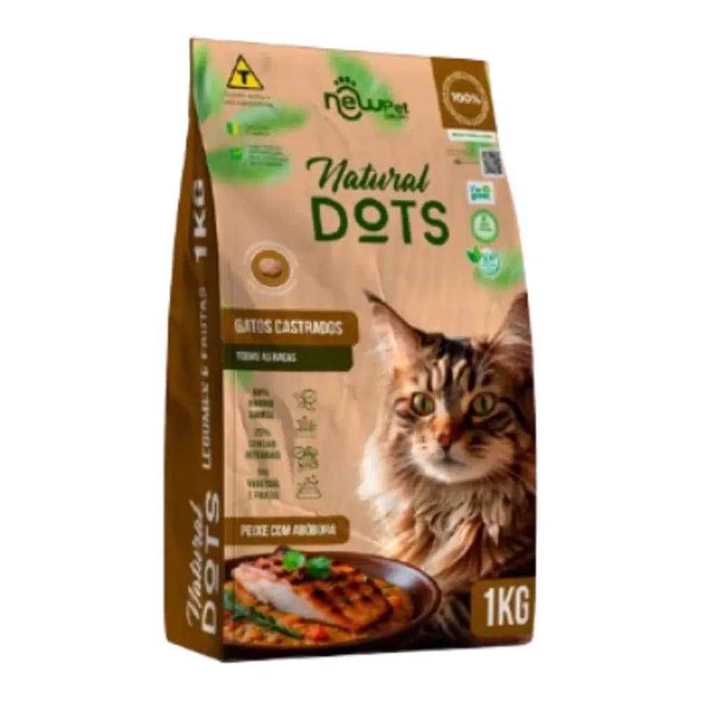 Racao natural dots para gatos adultos castrados de todas as racas